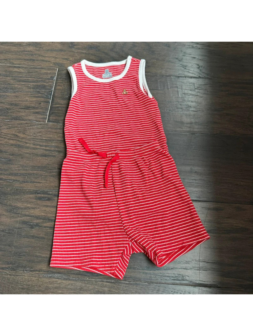 Gap Baby Boy Red Striped Short Set